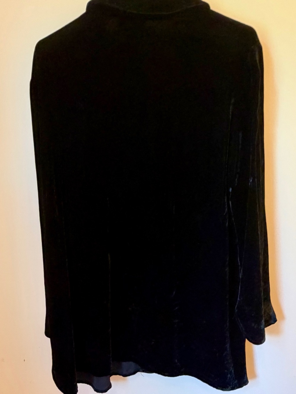 Soft Surroundings Black Velvet Button-Down Top
